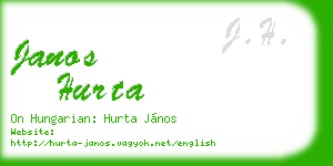 janos hurta business card